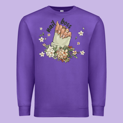 Nail Boss Premium Sweatshirt Designed By Maliassmallbusiness
