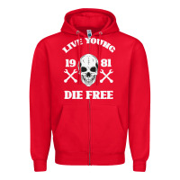 Red Live Young Die Free Zipper Hoodie - Bettercallsaul