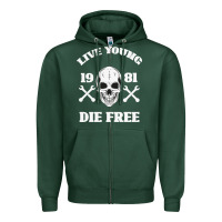 Sports Green Live Young Die Free Zipper Hoodie - Bettercallsaul