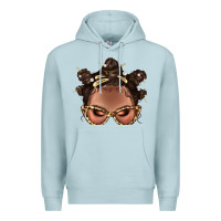 Blue Mist Afro Bantu Knots Hairstyles Messy Bun With Clasp Bbs  2 Premium Hoodie - BundleAndBundleShop