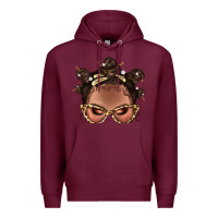 Burgundy Afro Bantu Knots Hairstyles Messy Bun With Clasp Bbs  2 Premium Hoodie - BundleAndBundleShop