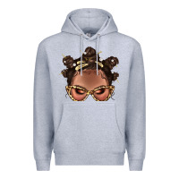 Afro Bantu Knots Hairstyles Messy Bun With Clasp Bbs  2 Premium Hoodie | Teevron
