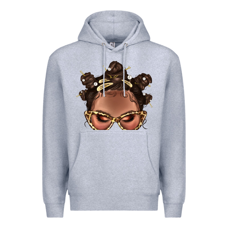 Afro Bantu Knots Hairstyles Messy Bun With Clasp Bbs  2 Premium Hoodie by BundleAndBundleShop | Teevron
