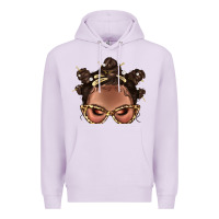 Lilac Afro Bantu Knots Hairstyles Messy Bun With Clasp Bbs  2 Premium Hoodie - BundleAndBundleShop