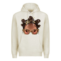 Oatmeal Heather Afro Bantu Knots Hairstyles Messy Bun With Clasp Bbs  2 Premium Hoodie - BundleAndBundleShop