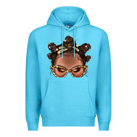 Ocean Blue Afro Bantu Knots Hairstyles Messy Bun With Clasp Bbs  2 Premium Hoodie - BundleAndBundleShop