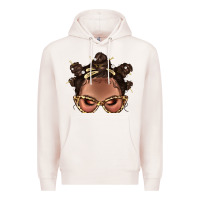 Pale Pink Afro Bantu Knots Hairstyles Messy Bun With Clasp Bbs  2 Premium Hoodie - BundleAndBundleShop