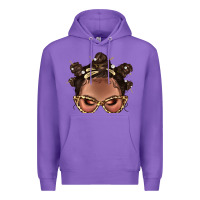 Purple Afro Bantu Knots Hairstyles Messy Bun With Clasp Bbs  2 Premium Hoodie - BundleAndBundleShop