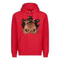 Red Afro Bantu Knots Hairstyles Messy Bun With Clasp Bbs  2 Premium Hoodie - BundleAndBundleShop