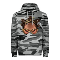 Slate Camo Afro Bantu Knots Hairstyles Messy Bun With Clasp Bbs  2 Premium Hoodie - BundleAndBundleShop