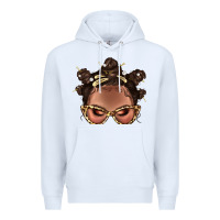 White Afro Bantu Knots Hairstyles Messy Bun With Clasp Bbs  2 Premium Hoodie - BundleAndBundleShop