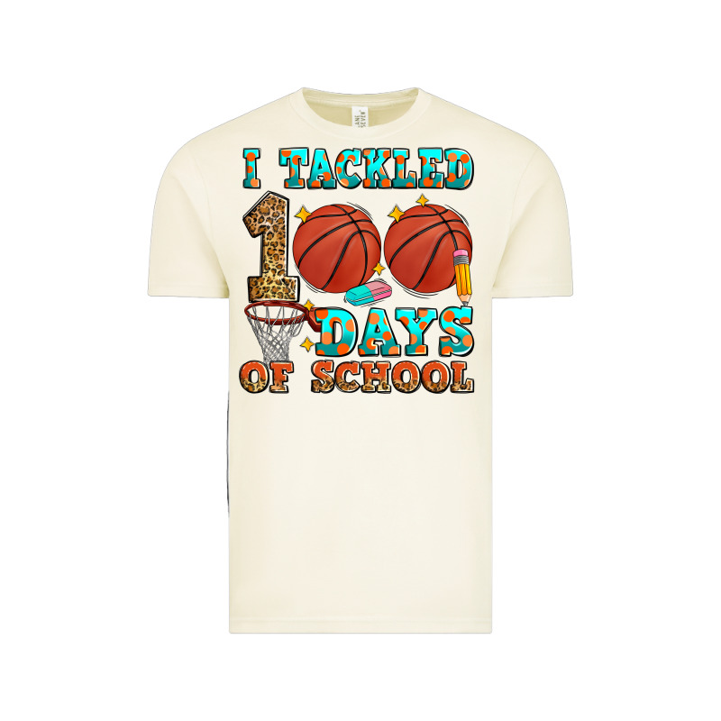 I Tackled 100 Days Of School Basketball Vintage Tee by Zillion Design Studio | Teevron