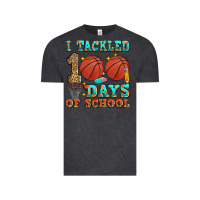 Vintage Black i tackled 100 days of school basketball Vintage Tee - Zillion Design Studio