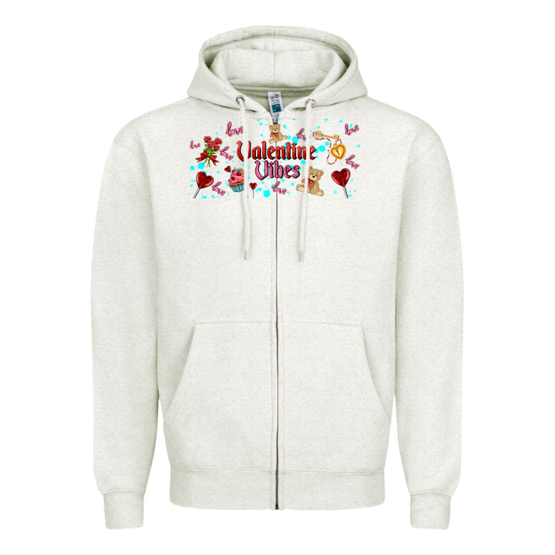 Love Vibes And Valentines Zipper Hoodie by AdoDesignShop | Teevron