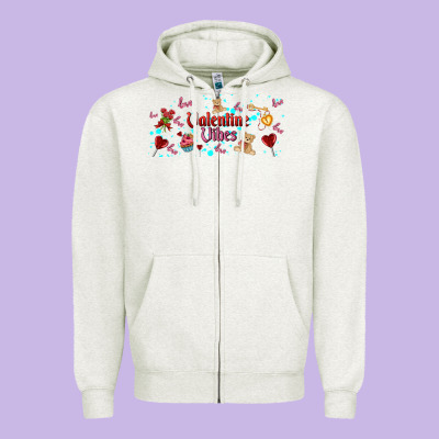 Love Vibes And Valentines Zipper Hoodie Designed By Adodesignshop