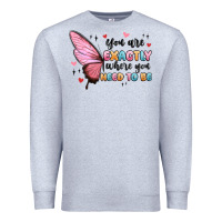 Heather Grey you sre exactly where you need to be Premium Sweatshirt - MaliasSmallBusiness