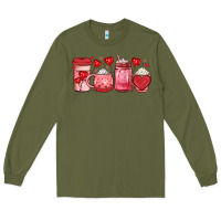 Army Green valentines day coffee Long Sleeve Tee - JahusDesignShop