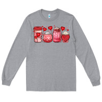 Heather Grey valentines day coffee Long Sleeve Tee - JahusDesignShop