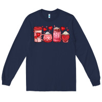 Navy valentines day coffee Long Sleeve Tee - JahusDesignShop