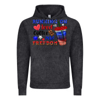 Vintage Black running on iced coffe and freedom Vintage Hoodie - texasbilliewilder