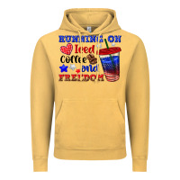 Vintage Mustard running on iced coffe and freedom Vintage Hoodie - texasbilliewilder