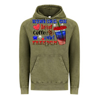 Vintage Olive running on iced coffe and freedom Vintage Hoodie - texasbilliewilder