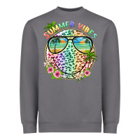Storm summer vibes with smile face and leopard Heavyweight Sweatshirt - texasbilliewilder