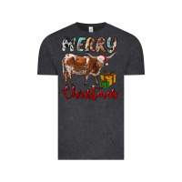 Vintage Black Texas Longhorn Merry Christmas Vintage Tee - RanaPortraitStore