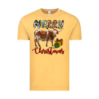 Vintage Mustard Texas Longhorn Merry Christmas Vintage Tee - RanaPortraitStore