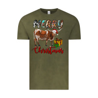 Vintage Olive Texas Longhorn Merry Christmas Vintage Tee - RanaPortraitStore