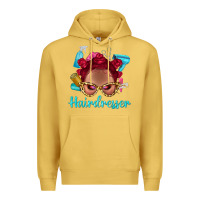 Antique Gold Afro Bantu Knots Red Hairdresser With Leopard Glasses Bbs Premium Hoodie - BundleAndBundleShop