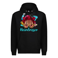 Black Afro Bantu Knots Red Hairdresser With Leopard Glasses Bbs Premium Hoodie - BundleAndBundleShop