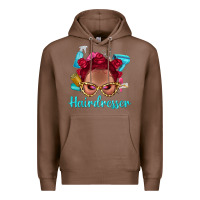 Chestnut Afro Bantu Knots Red Hairdresser With Leopard Glasses Bbs Premium Hoodie - BundleAndBundleShop