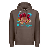Coffee Afro Bantu Knots Red Hairdresser With Leopard Glasses Bbs Premium Hoodie - BundleAndBundleShop