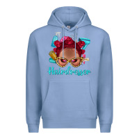 Afro Bantu Knots Red Hairdresser With Leopard Glasses Bbs Premium Hoodie | Teevron