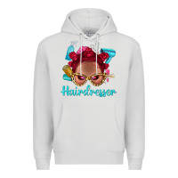 Dove Grey Afro Bantu Knots Red Hairdresser With Leopard Glasses Bbs Premium Hoodie - BundleAndBundleShop