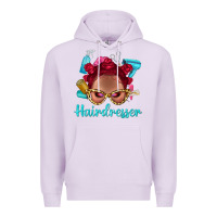 Lilac Afro Bantu Knots Red Hairdresser With Leopard Glasses Bbs Premium Hoodie - BundleAndBundleShop