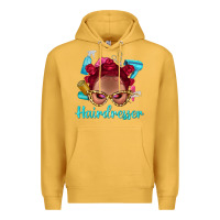 Mustard Afro Bantu Knots Red Hairdresser With Leopard Glasses Bbs Premium Hoodie - BundleAndBundleShop