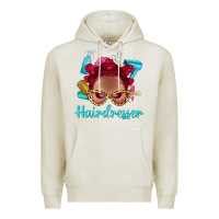 Oatmeal Heather Afro Bantu Knots Red Hairdresser With Leopard Glasses Bbs Premium Hoodie - BundleAndBundleShop