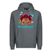 Rock Afro Bantu Knots Red Hairdresser With Leopard Glasses Bbs Premium Hoodie - BundleAndBundleShop