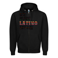 Black eat sleep latino repeat Zipper Hoodie - BundleAndBundleShop