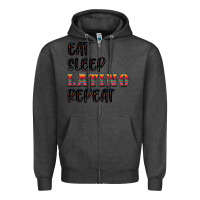 Charcoal Heather eat sleep latino repeat Zipper Hoodie - BundleAndBundleShop