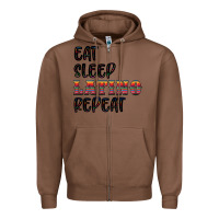 Chestnut eat sleep latino repeat Zipper Hoodie - BundleAndBundleShop