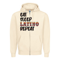 Sandshell eat sleep latino repeat Zipper Hoodie - BundleAndBundleShop