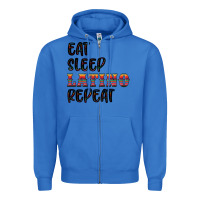 True Royal eat sleep latino repeat Zipper Hoodie - BundleAndBundleShop