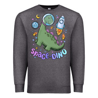 Charcoal Heather space dino Premium Sweatshirt - MaliasSmallBusiness