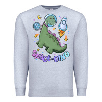 Heather Grey space dino Premium Sweatshirt - MaliasSmallBusiness