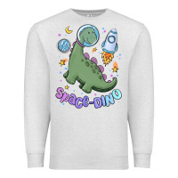Oatmeal Heather space dino Premium Sweatshirt - MaliasSmallBusiness