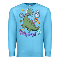 Ocean Blue space dino Premium Sweatshirt - MaliasSmallBusiness