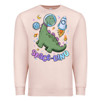 Pale Pink space dino Premium Sweatshirt - MaliasSmallBusiness